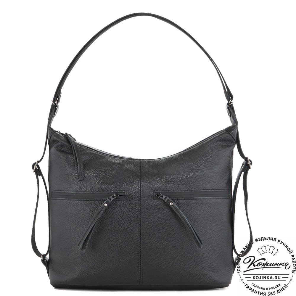  Женская кожаная сумка-трансформер "Ливадия" (черная)